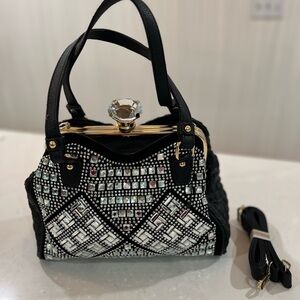 Black and Silver Rhinestone Handbag